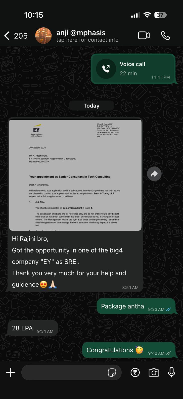 Student Success Story - Job Placement