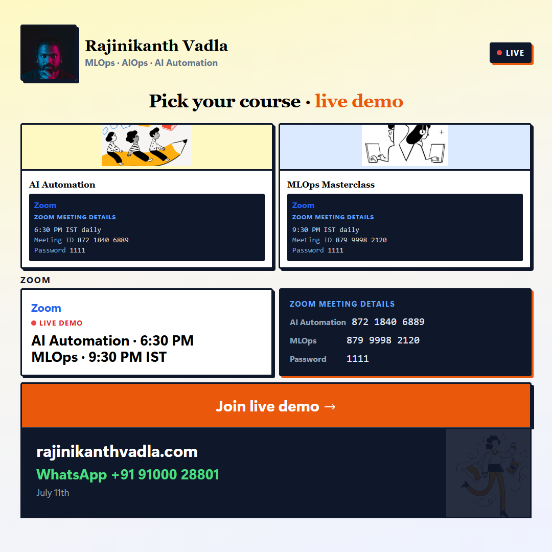 Both courses · Live demo square