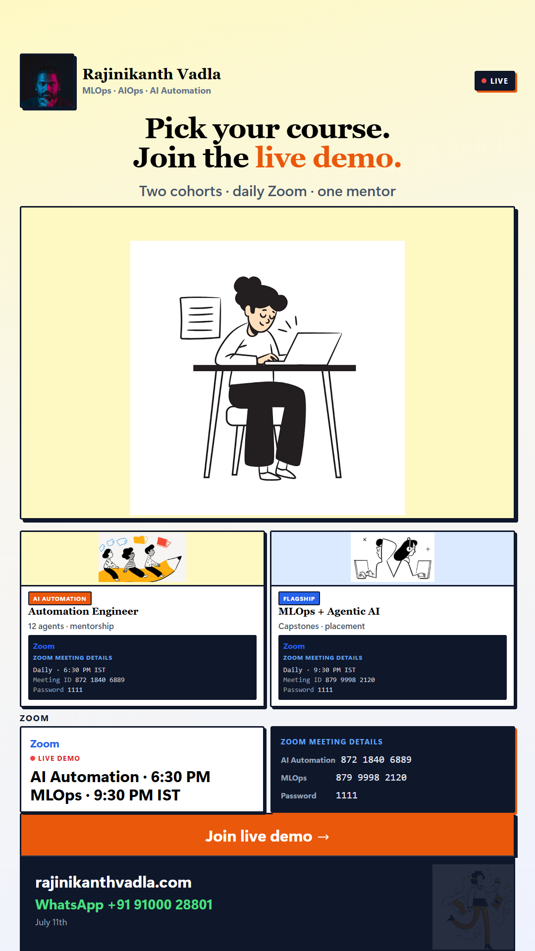 Both courses · Live demo story