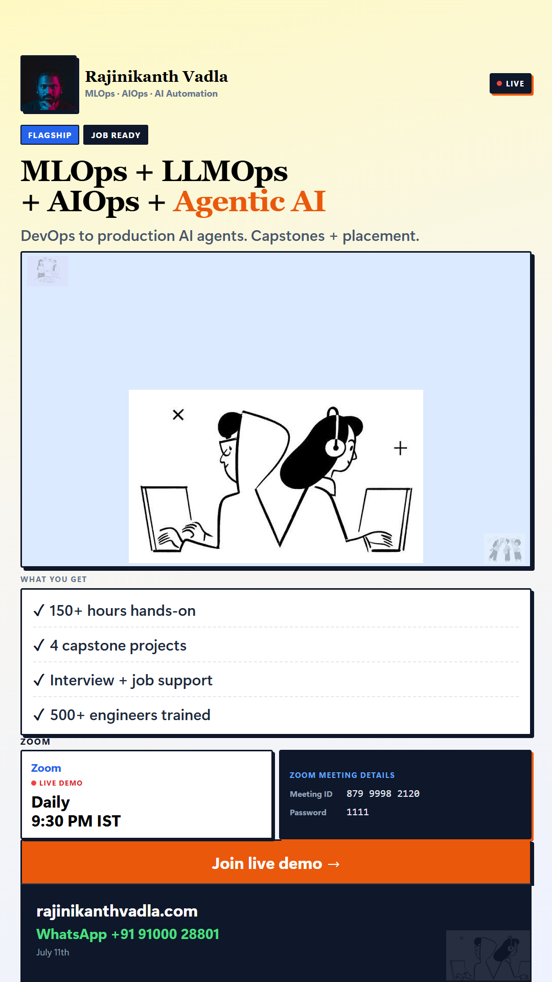 MLOps + Agentic AI Masterclass story